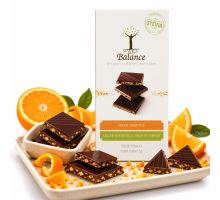 Čokoláda Balance STEVIA hořká s pomerančem bez přidaného cukru 85g Čokoláda Balance STEVIA hořká s pomerančem bez přidaného cukru 85g