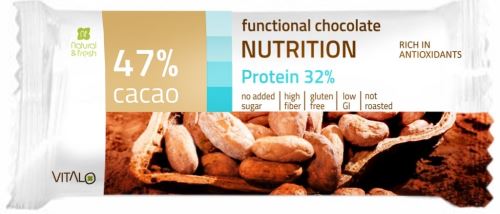 Funkční čokoláda NUTRITION, Protein 32%, Cacao 47% 25 g