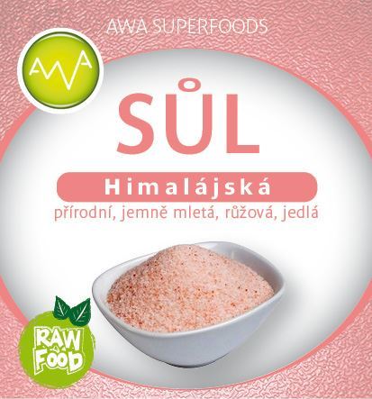AWA superfoods Himalájská sůl přírodní mletá jemná růžová RAW 1000g