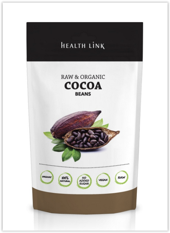 Health link nepražené kakaové boby RAW BIO 250g
