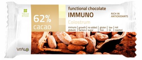 Funkční čokoláda IMMUNO, Colostrum, 62% cacao 25 g
