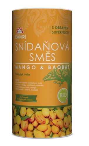 Iswari BIO RAW Snídaňová směs mango a baobab 800g