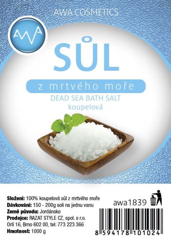 AWA cosmetics Sůl z Mrtvého moře koupelová 1000g