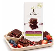 Čokoláda Balance STEVIA mléčná s pistáciemi, mandlemi a vlašskými ořechy bez přidaného cukru 85g Čokoláda Balance STEVIA mléčná s pistáciemi, mandlemi a vlašskými ořechy bez přidaného cukru 85g