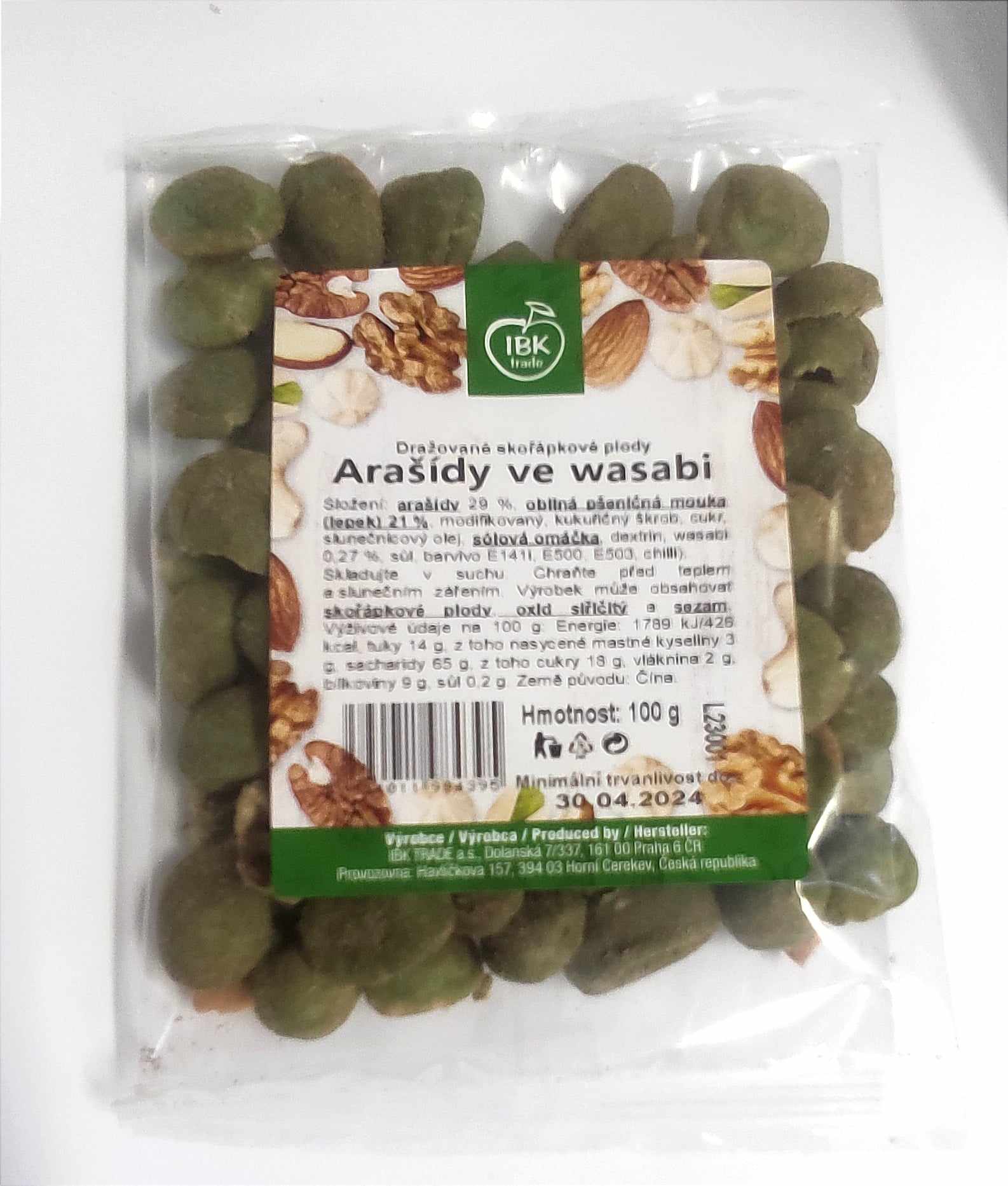 Ing. BOHUMIL KRATOCHVÍL - IBK TRADE Arašídy ve wasabi 100g
