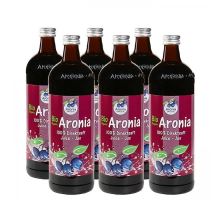 Arónie BIO (černý jeřáb, jeřabina), 100% přímo lisovaná šťáva, 6x0,7 litru