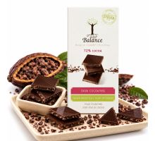Čokoláda Balance STEVIA hořká s drcenými kakaovými boby bez přidaného cukru 85g Čokoláda Balance STEVIA hořká s drcenými kakaovými boby bez přidaného cukru 85g