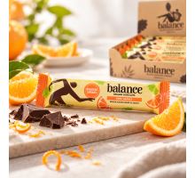 Tyčinka BALANCE hořká čokoláda s pomerančovou náplni 35g bez cukru (1)