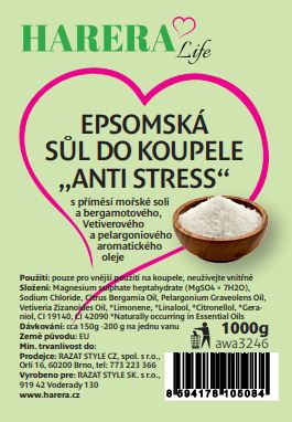 Epsomská sůl do koupele "Anti-stress" 1000g