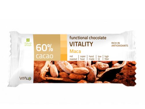 Funkční čokoláda VITALITY, Maca, 60% cacao 25 g