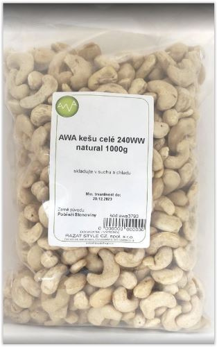 AWA superfoods kešu celé 240WW natural 1000g