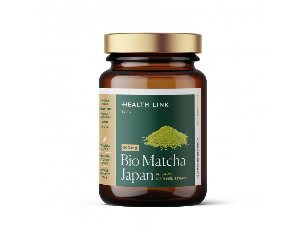 HEALTH LINK MATCHA Japan kapsle BIO 500mg, 37,8g, 60ks