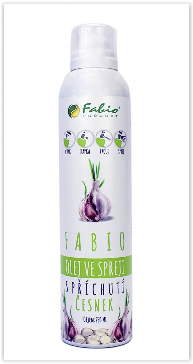 Fabio Produkt Řepkový olej ve spreji s příchutí česnek 250 ml