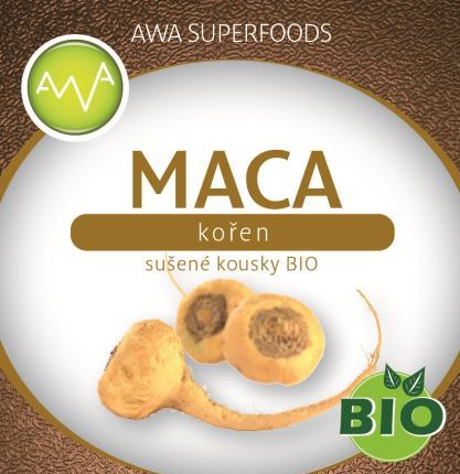 AWA superfoods maca kořen sušené kousky BIO 100g